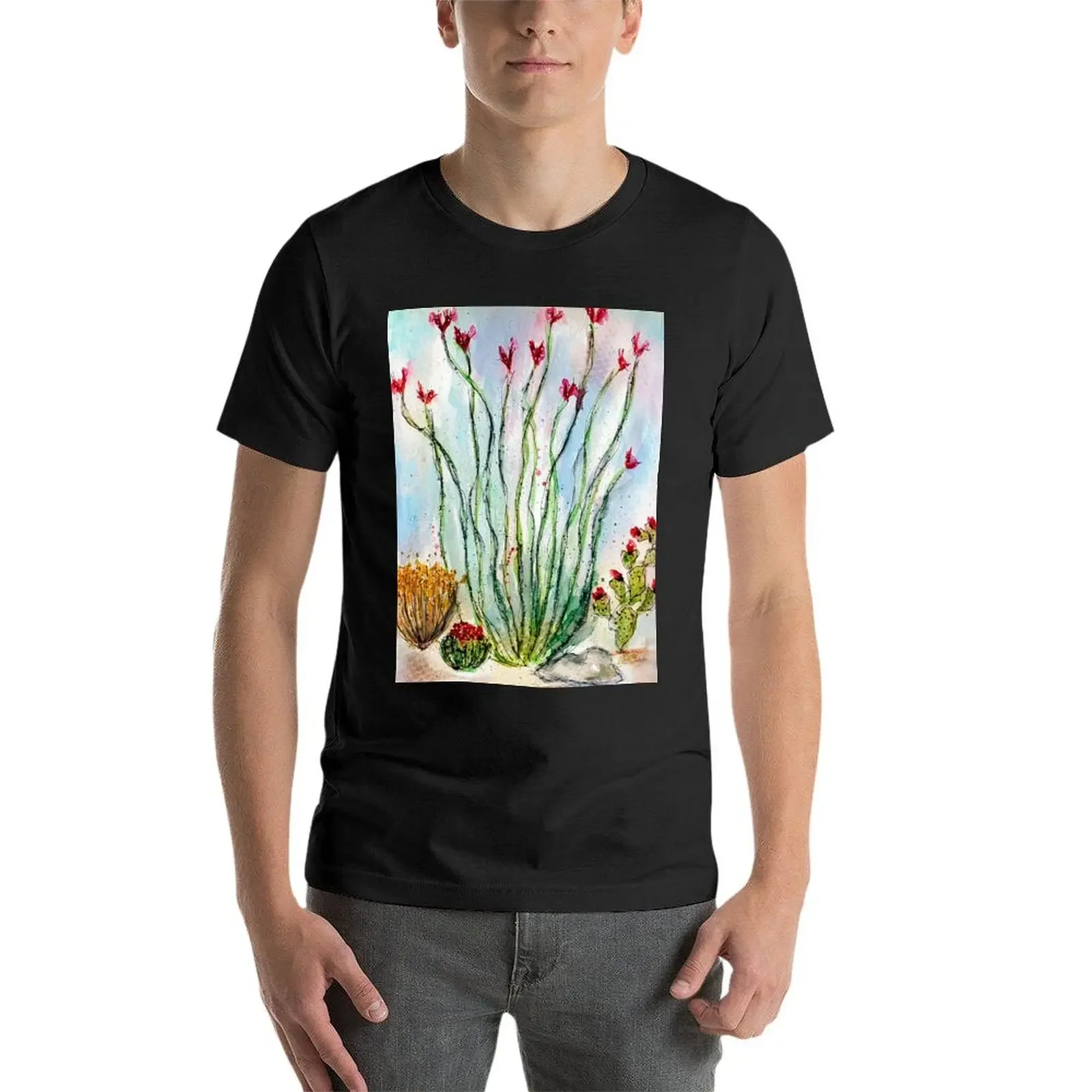 Футболка Blooming Ocotillo-Barbara Chichester хлопковые футболки с рисунком корейские модные