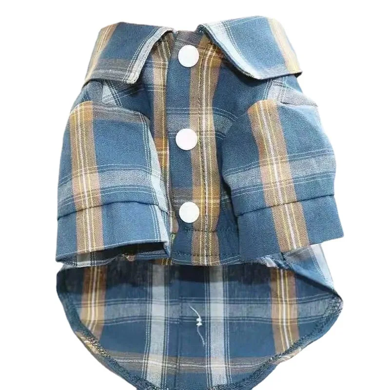 

Pet clothes small dog clothes shirt Teddy Bear Ji doll pocket shirt thin section Puppy Dog Kitten Clothing Plaid Dog T SHIRT