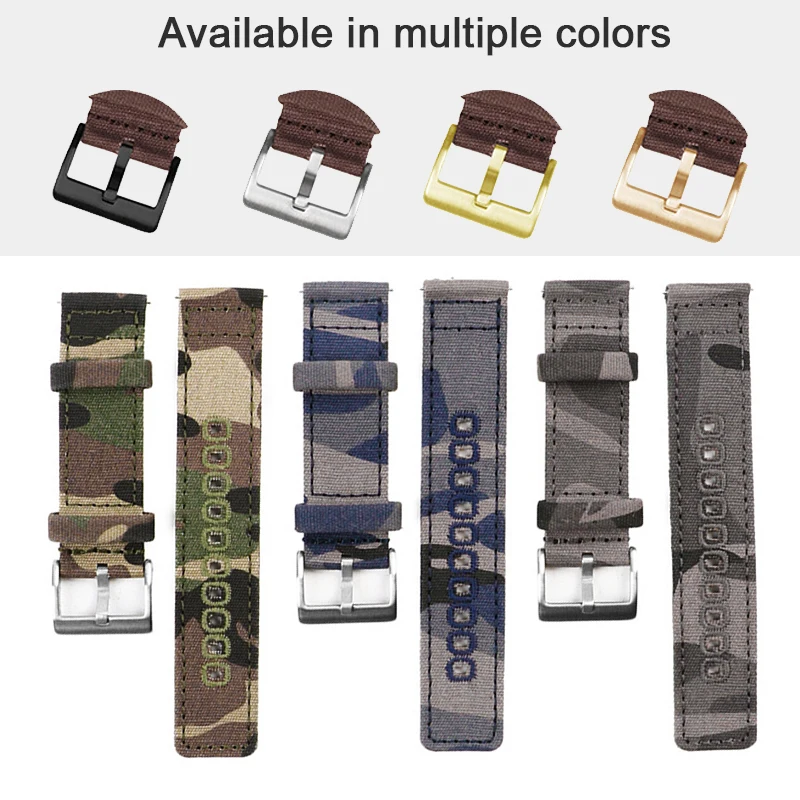Tool-free 18mm 20mm 22mm Quality Canvas Replacement Band for Samsung Galaxy Watch3 45mm 41mm S3 Huawei Watch GT 2 Amazfit BIP