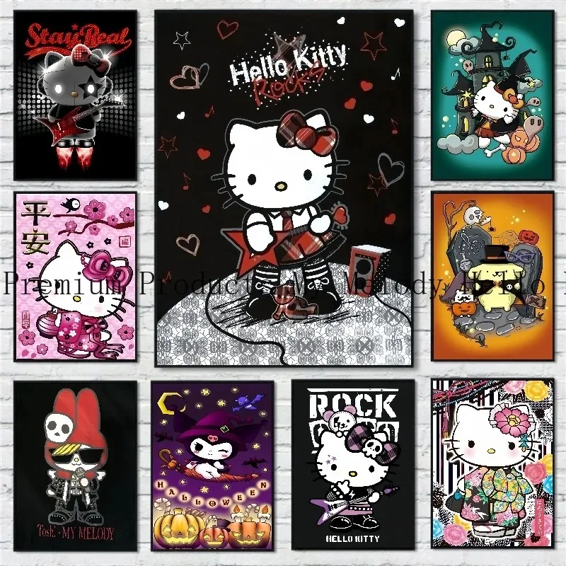 Аниме Периферийный Постер Sanrio My Melody Cinnamoroll HelloKitty-холст Художественный Рисунок