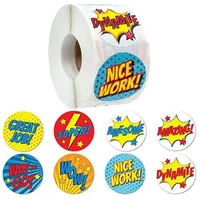 500pcsroll 8 styles adhesive reward stickers labels box sealing wow nice work great job student stationery