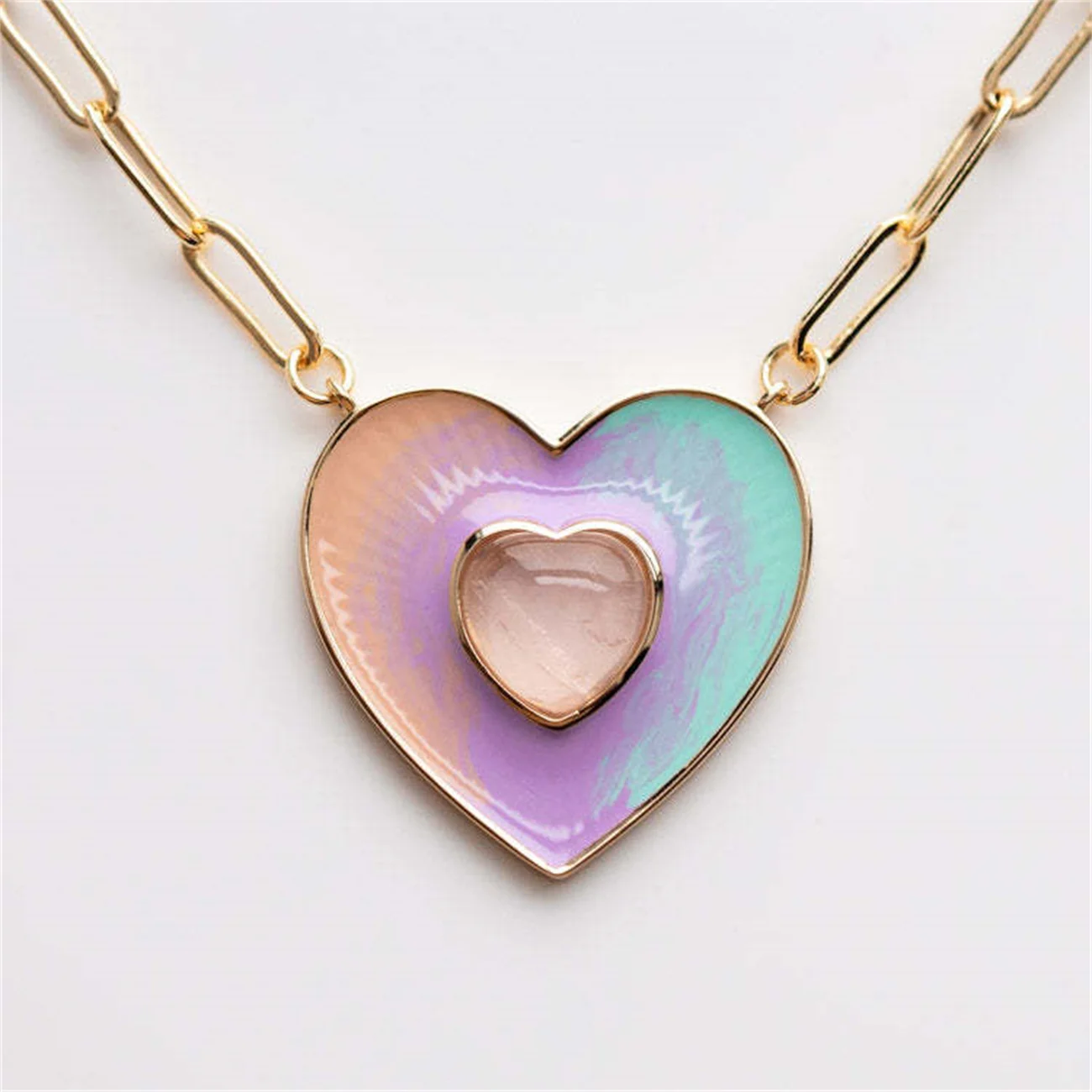 

5 шт./партия, цепочка с подвеской в форме сердца