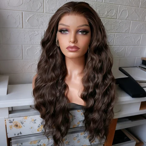 РONGDUOYI Кружевные парики шоколадный коричневый 13x4