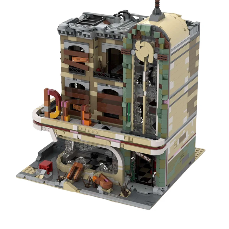 Модель уличного вида Apocalypse MOC Bank центр кафе угловой гараж офис детектива