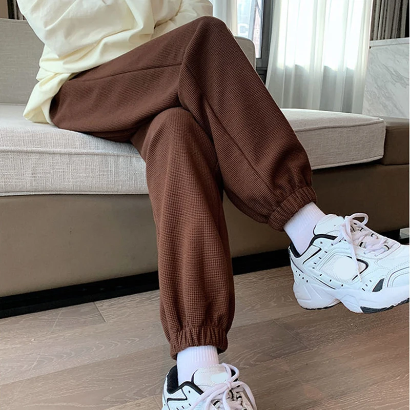 

Rimocy Solid Color Straight Harem Pants Women 2022 Spring Autumn High Waist Loose Trousers Woman Pocket Streetwear Joggers Mujer