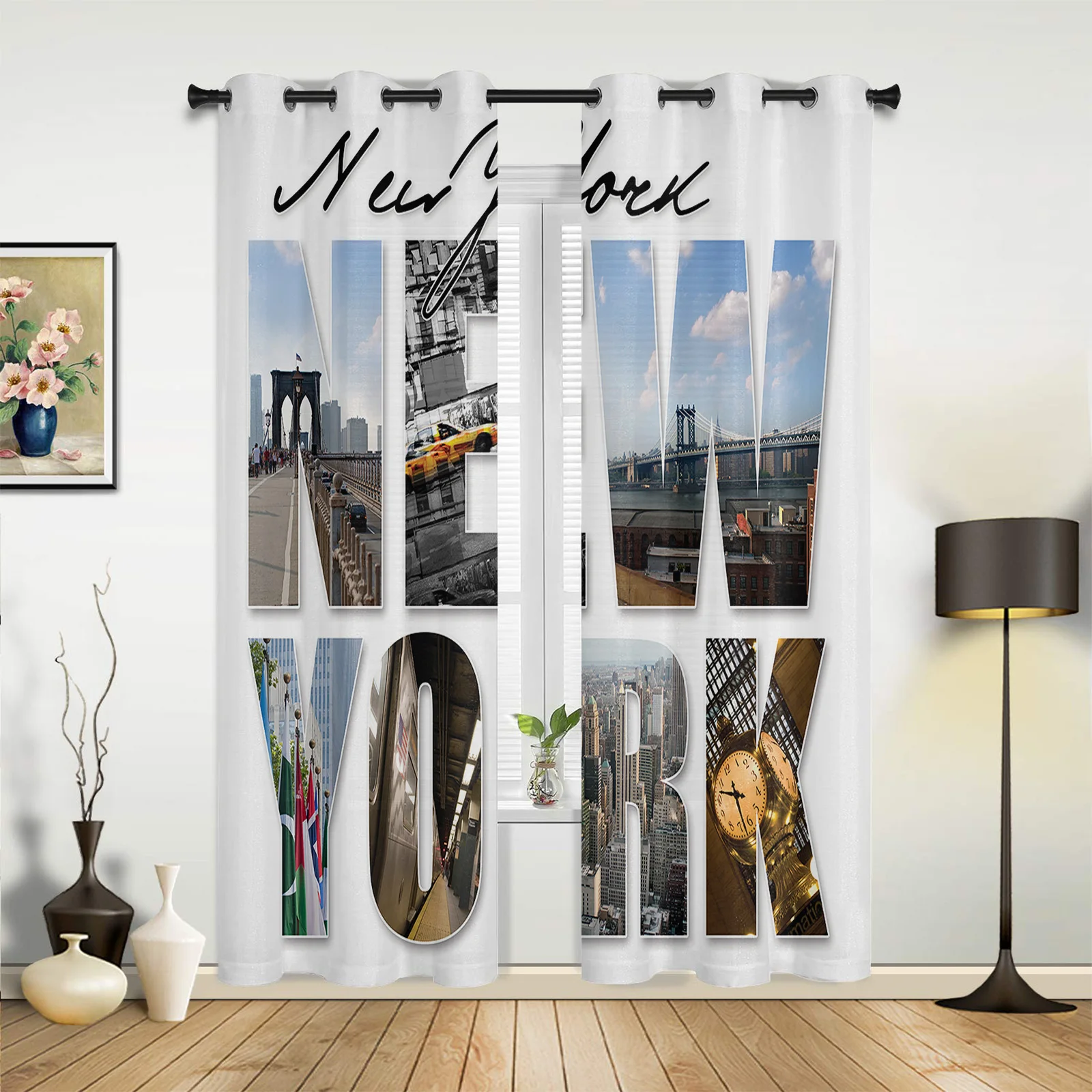

New York City Word Curtains for Bedroom Living Room Drapes Kitchen Children's Room Window Curtain Modern Home Decor