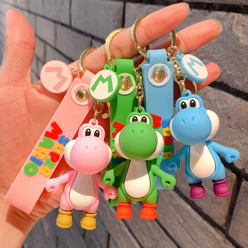 

Брелок в стиле Super Mario Bros, аниме фигурка, кавайная лягушка, Yoshi, мультяшная кукла, искусственная кожа, подвесные аксессуары для детей, подарок