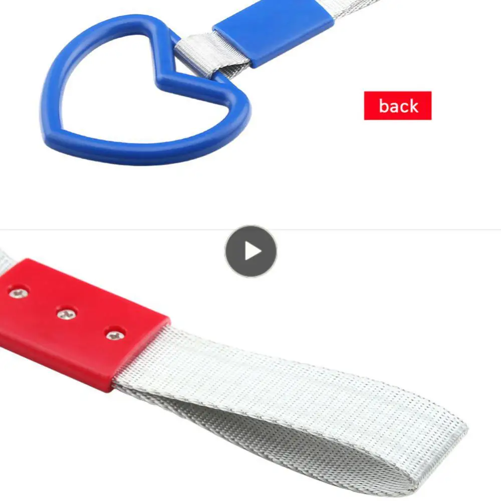 

Car Heart Straps Front Tow Hook Rear Bumper Warning Ring Colorful Automobile Warning Hanging Ring Portable Universal Warning