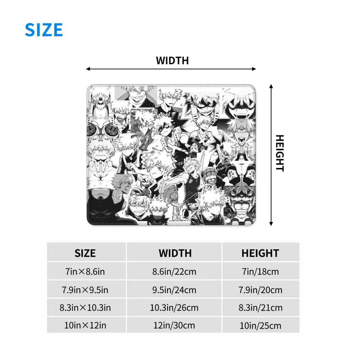 Коврик для мыши Katsuki Bakugo с аниме ПК геймерский коврик нескользящая резиновая