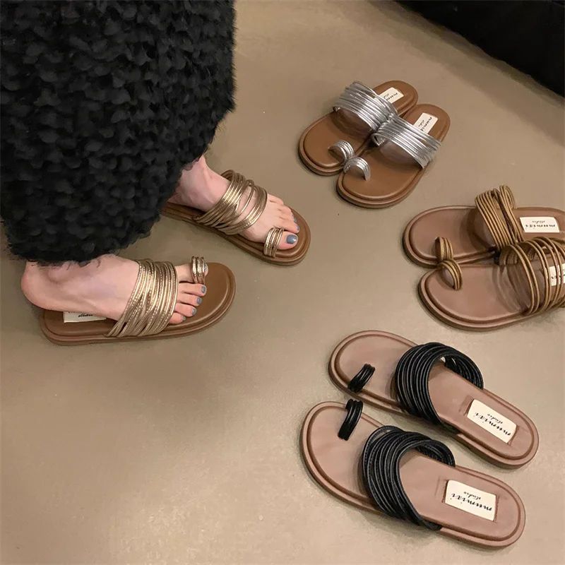 Сланцы женские резиновые мягкие тапочки на плоской подошве В гавайском стиле