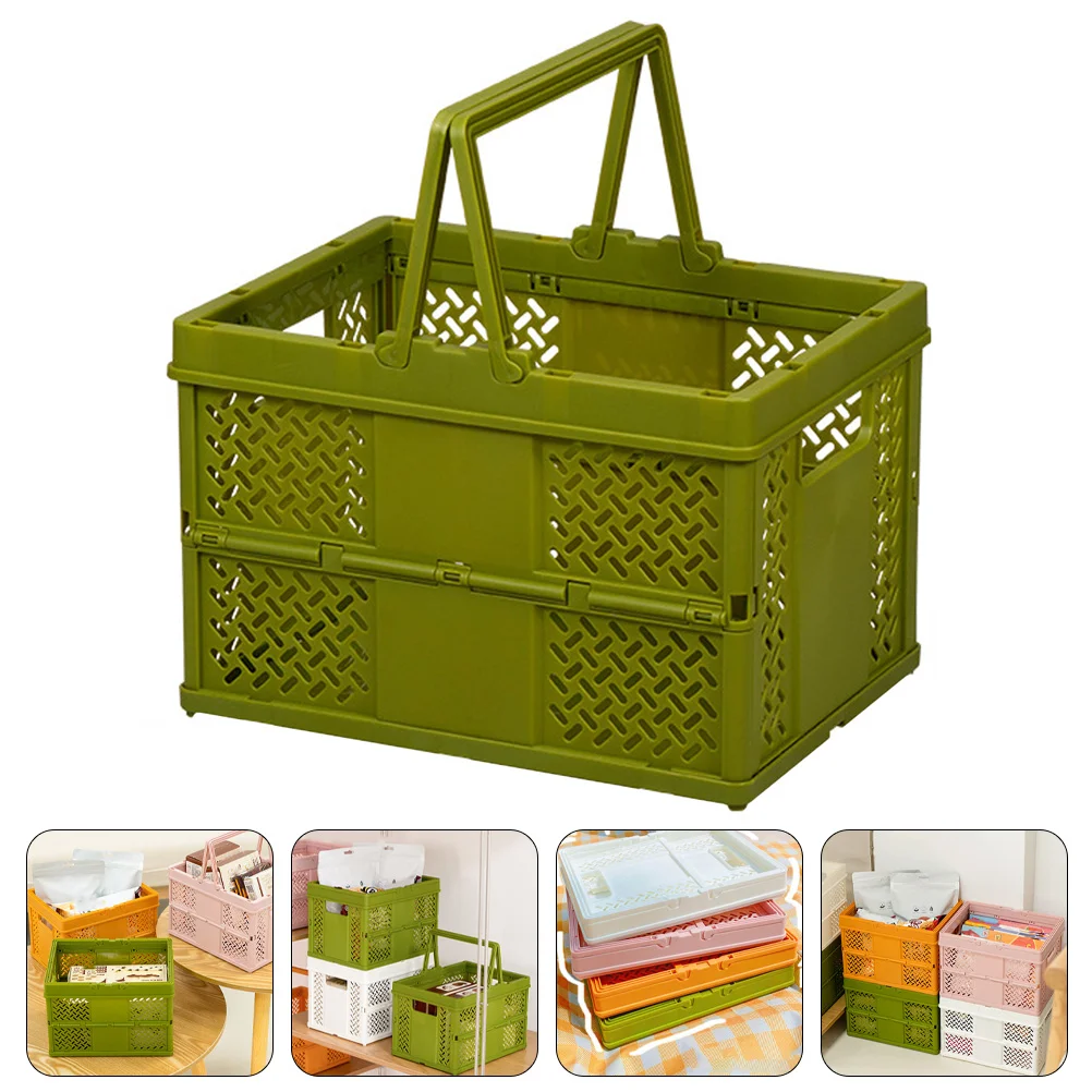 

Basket Storage Shopping Baskets Box Picnic Fruit Folding Vegetable Portable Easter Sundries Stackable Foldable Kitchen Snack