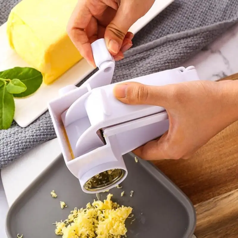 

Hand-cranked Rotary Cheese Grater With Stainless Steel Drums Handheld Grinder