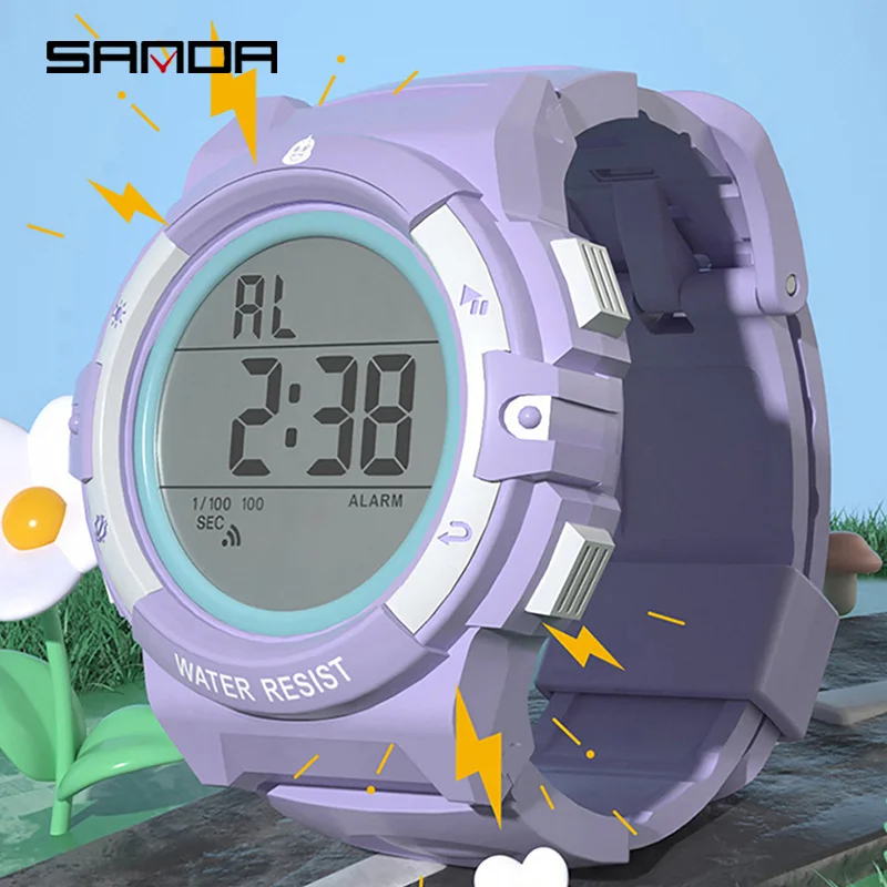 

SANDA 1889 Children's DIY Removable Replacement Electronic Watch Creative NFC Unlock Waterproof Alarm Multifunctional watches