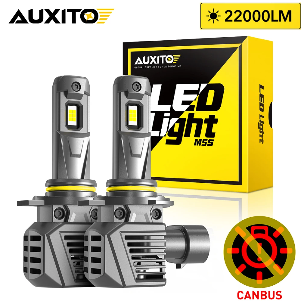 

AUXITO 2 шт. Canbus 9012 Hir2 светодиодная лампа для фар 22000 лм 120 Вт без ошибок 9005 HB3 турбо-лампа высокой мощности 6500K 12 В автомобильный свет