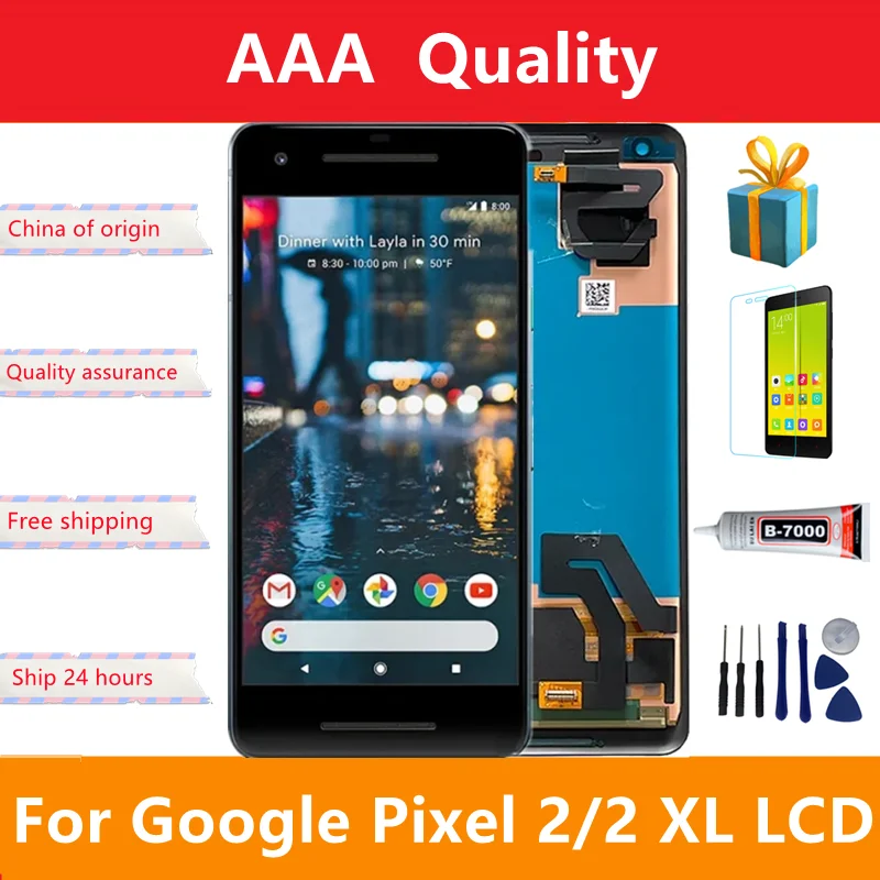 

100% Original AMOLED LCD For Google Pixel 2 XL 2XL Touch Screen Digitizer Assembly Replacement For Google Pixel2 LCD Display