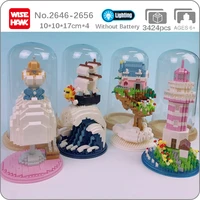 pirate ship tree house clothing lighthouse sea mini diamond block building block childrens toy frameless