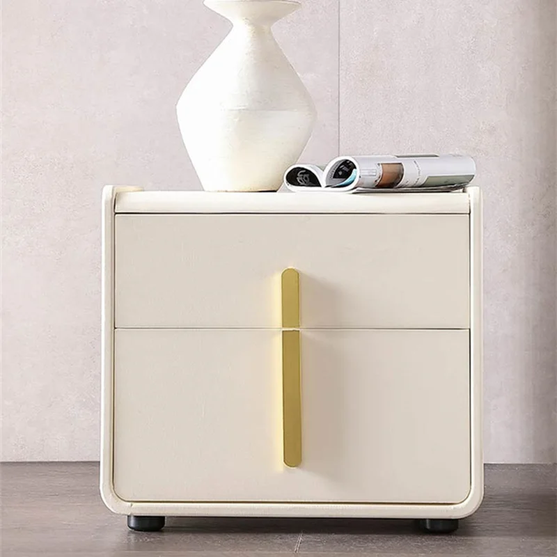 

Nordic Style Solid Wood Bedroom End Table Modern Leather Bedside Table Home Storage Night Nachttische Home Furniture FY20YH
