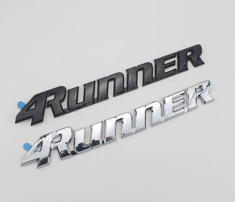 

1X Car styling 25*3.5cm High Quality ABS Plastic 4Runner Emblem Rear Trunk Badge Side Logos Cars body Stickers Black Silver