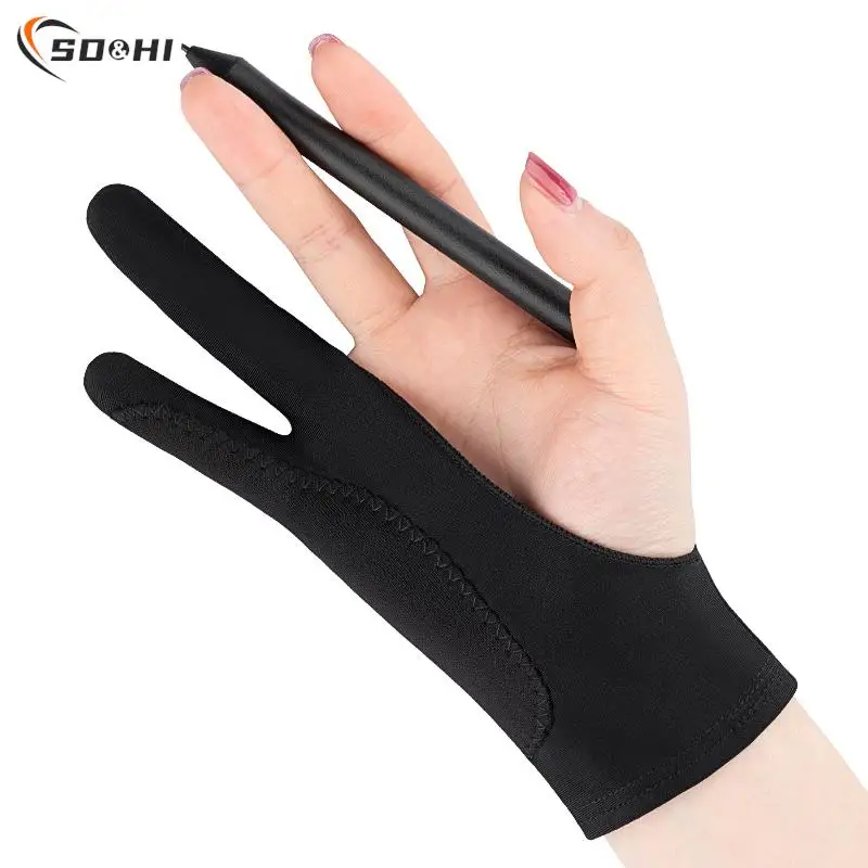 2 Fingers Anti-fouling Anti-touch Painting Glove For Drawing Tablet Right And Left Glove Anti-Fouling For IPad Screen Board