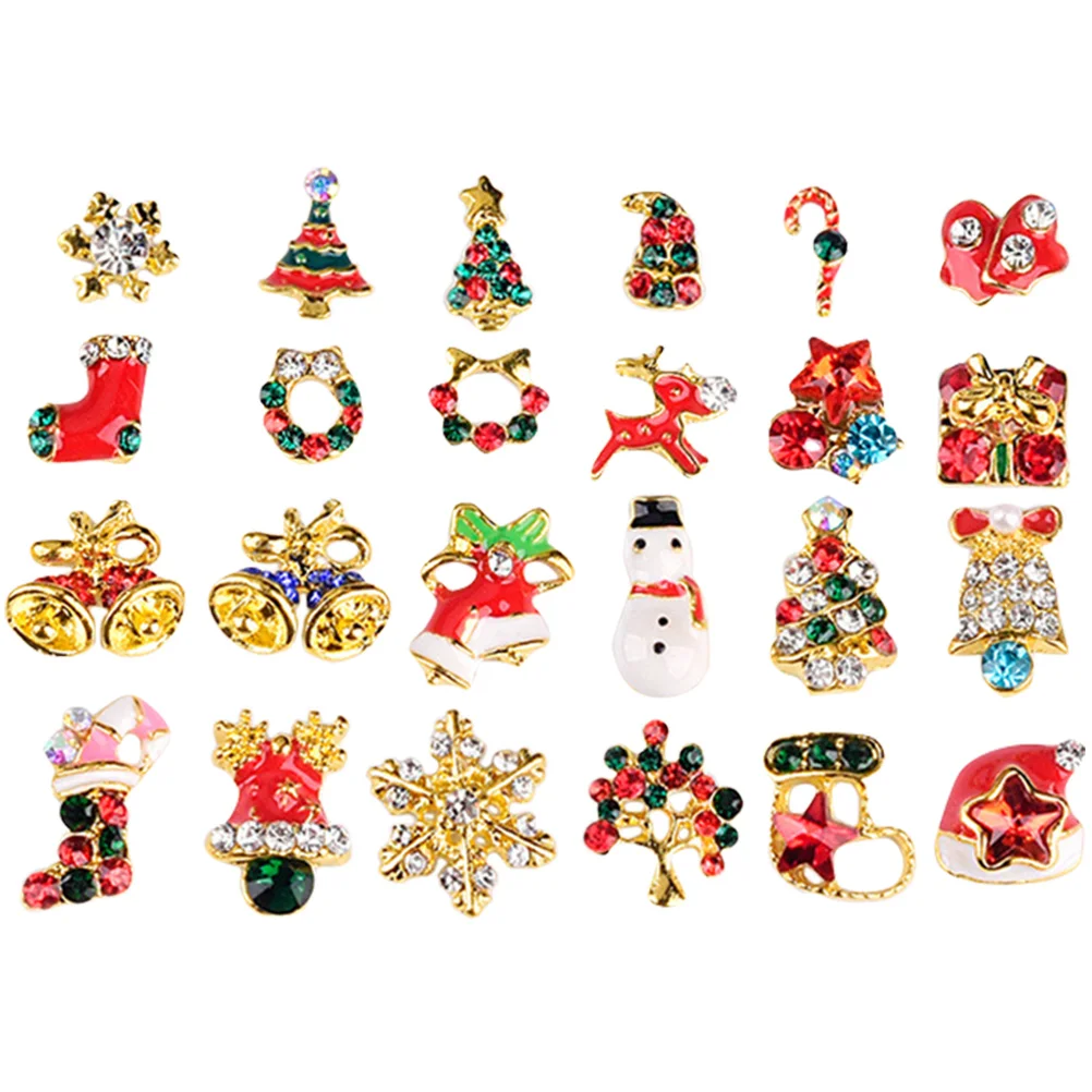 

24pcs Decorative Delicate Christmas Nail Charms Xmas Manicure Decor Manicure Decors Manicure Ornament Nail Ornament