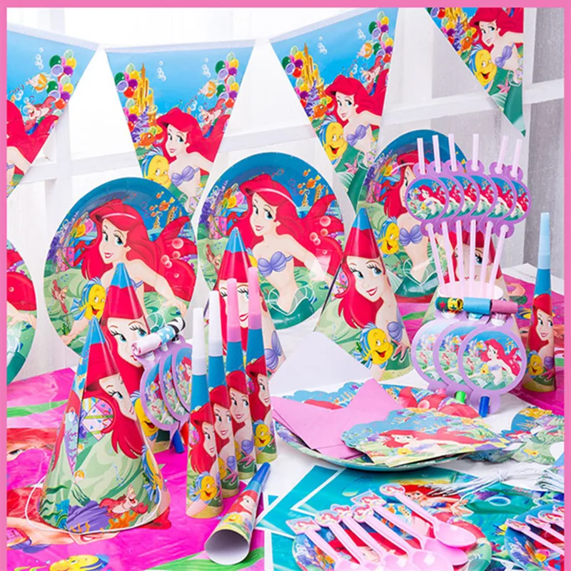 Русалка Принцесса Ариэль тема детского дня рождения украшение воздушный шар