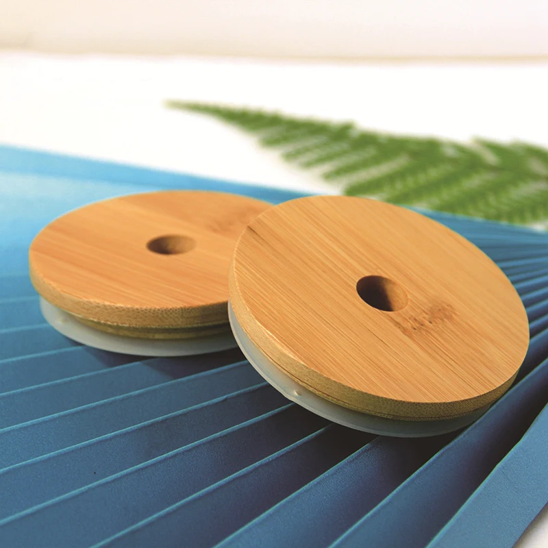 Многоразовые бамбуковые деревянные крышки чашка с широким горлышком крышка для