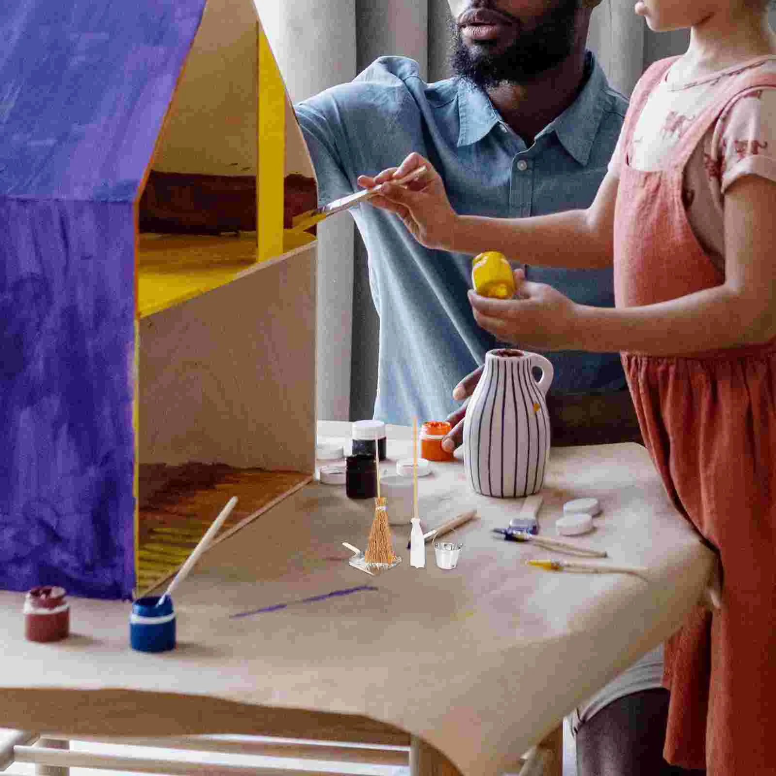 Миниатюрный реквизит для сцены совок метла ремесло имитация ведра орнамент