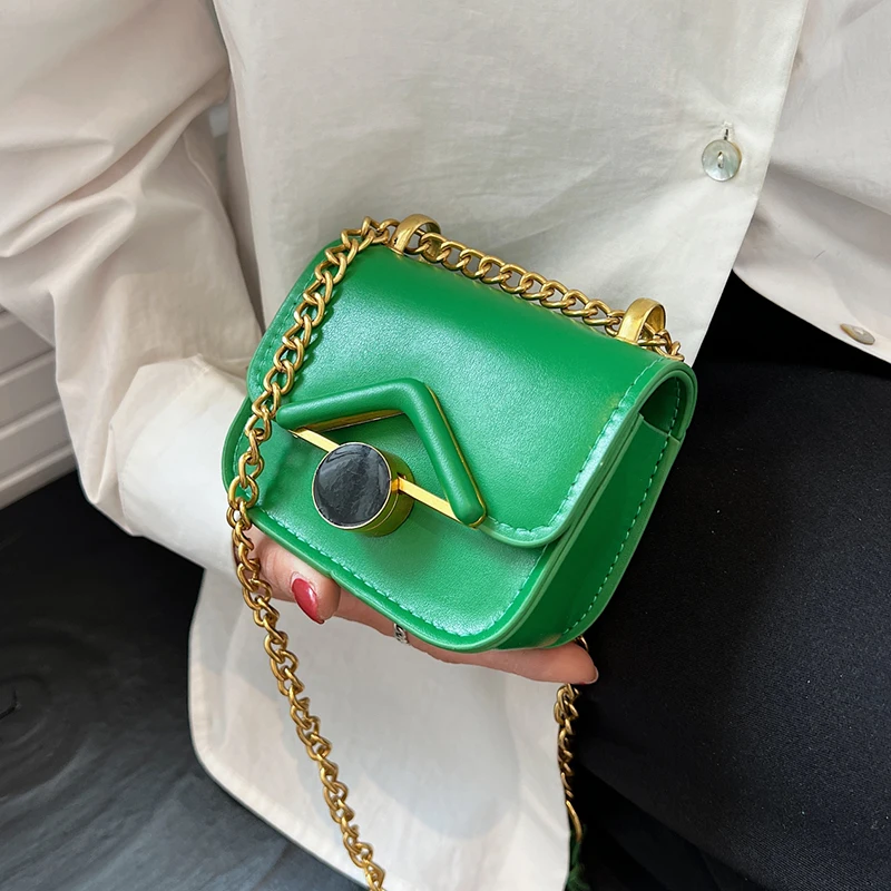 

2022 Summer Trendy Cute Mini PU Leather Chain Crossbody Sling Bag for Women Shoulder Handbags Lipstick Purses Cute Party Clutch