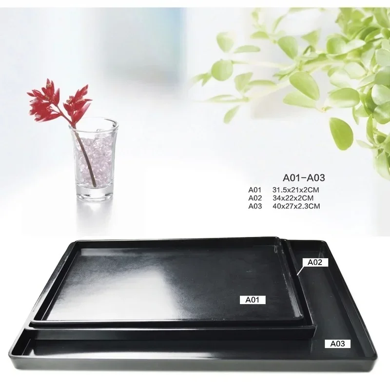 Пластиковый лоток Европейский прямоугольный черный белый меламин имитация