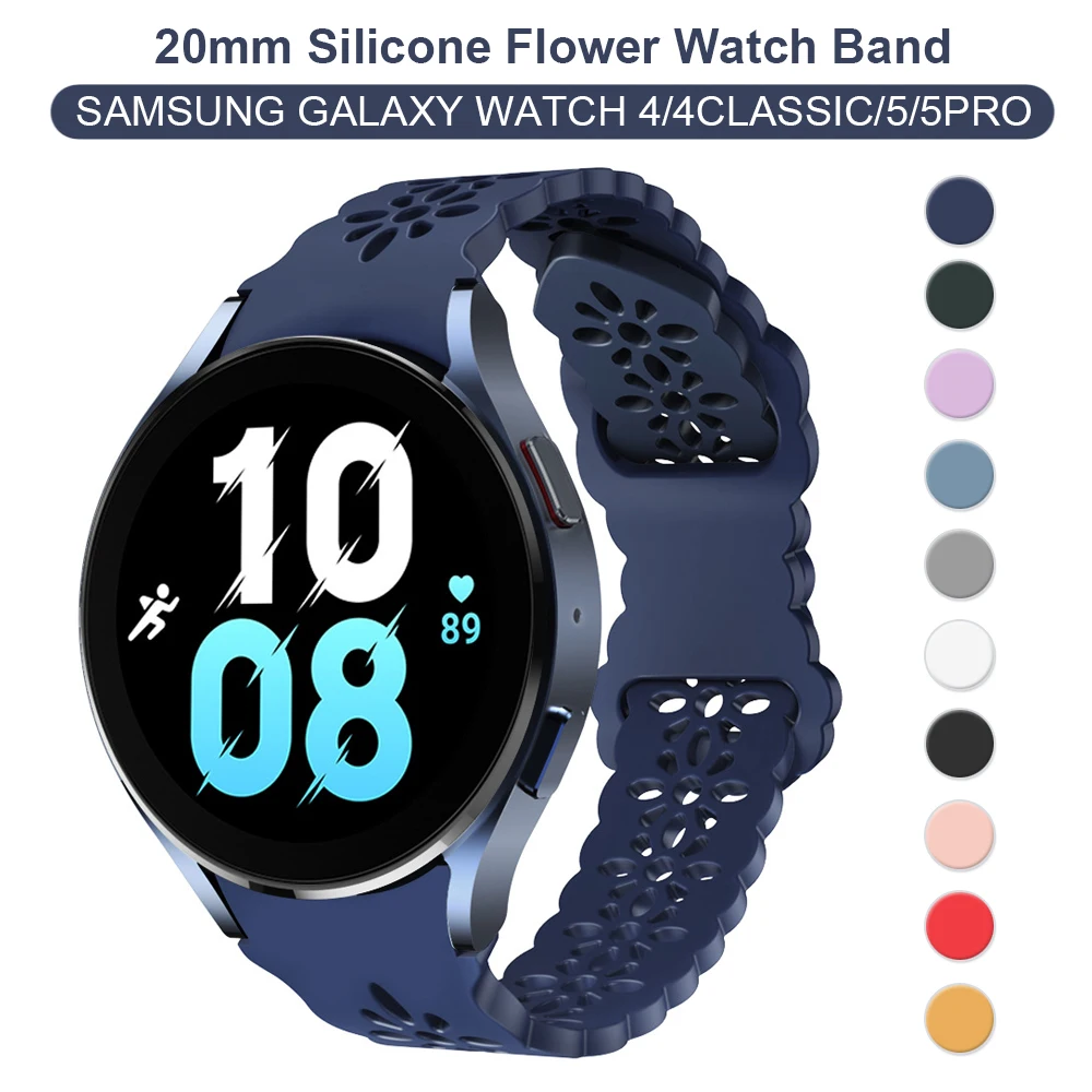 

Ремешок силиконовый для Samsung Galaxy Watch 4, браслет для смарт-часов Galaxi watch 4 40 мм 5 pro 45 мм 44 мм 46 мм 40 мм 20 мм
