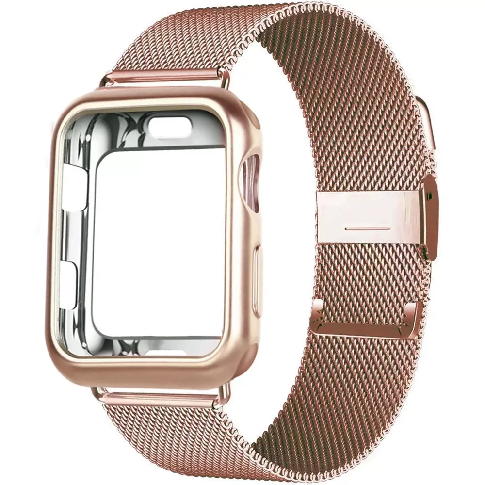 Loop strap + case For Apple Watch band Series 7 6 SE 5 4 40mm 44mm 38mm 42mm Steel watchband for iwatch 6 41mm 45mm