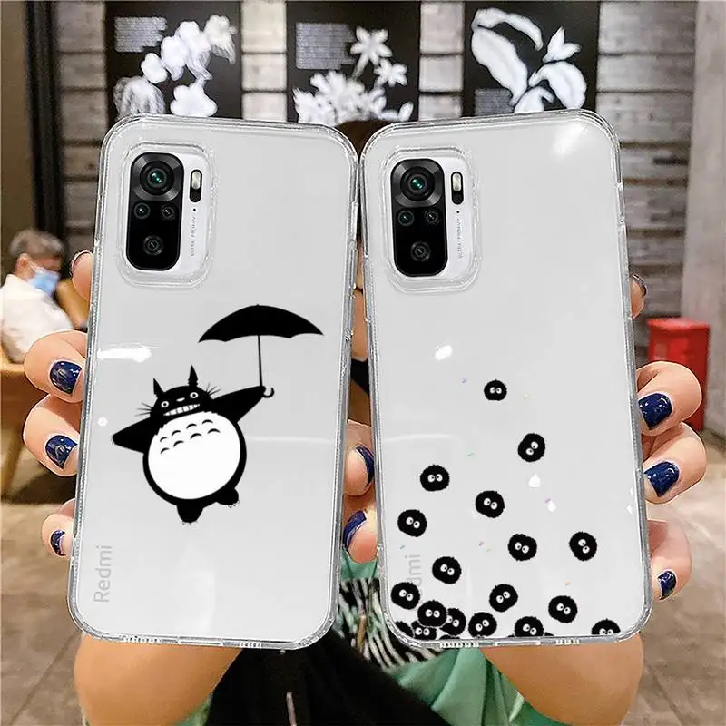 Прозрачный телефонный чехол аниме "Мой сосед Тоторо" для Xiaomi Redmi Note X, F, Poco 10, 11, 9, 7, 8, 3, i, T, S, E, Pro.