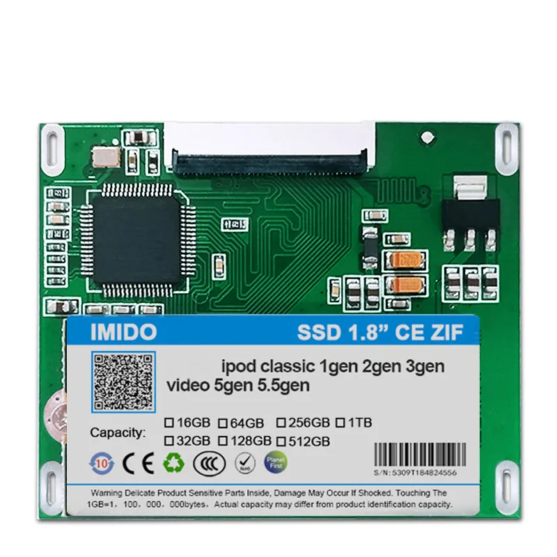Новинка SSD 32 ГБ 64 128 256 512 1 ТБ для Ipod Classic 7Gen видео 5-я Замена MK3008GAH MK8010GAH MK1634GAL
