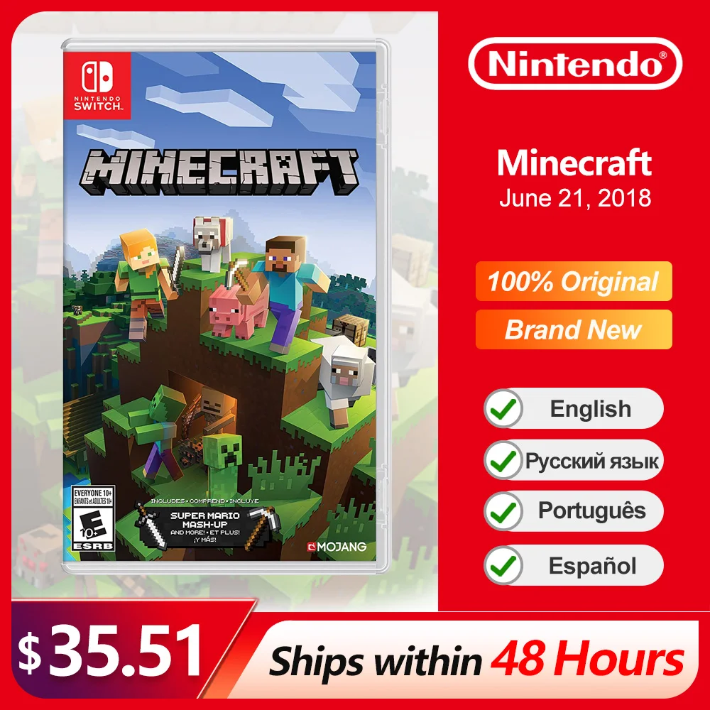 

Игровые сделки Minecraft Nintendo Switch 100%, официальная оригинальная игровая карта, экшн-жанр для игровой консоли Switch OLED Lite