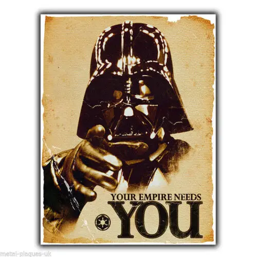 

Металлический знак Darth Vader Your Empire Needs You