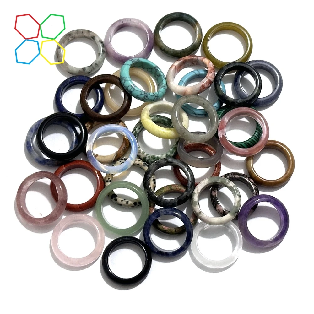 Кольца унисекс из натурального камня диаметром 17/18/19/20 6 мм