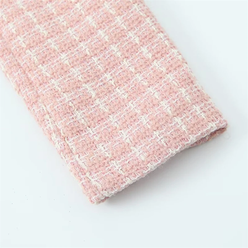 KEYANKETIAN 2024 осень/зима новый женский шерстяной твидовый укороченный костюм в