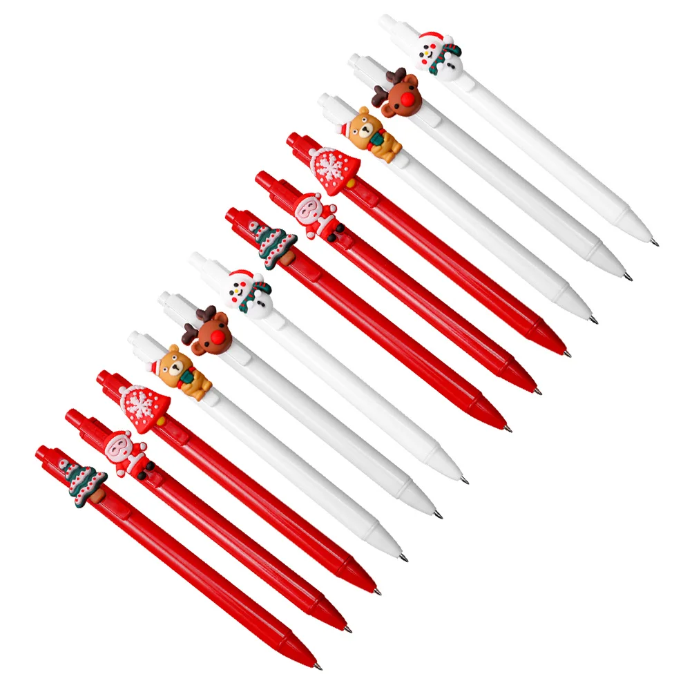 

12 Pcs Christmas Pen Gifts Xmas Gel Pens Ink Writing Themed Plastic Design Student