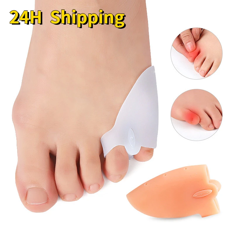 

1 Pair Inverted Little Toe Double Ring Toe Splitter Adjustable Strength Overlap Toe Splitter Toe Covers for Foot Care Tools