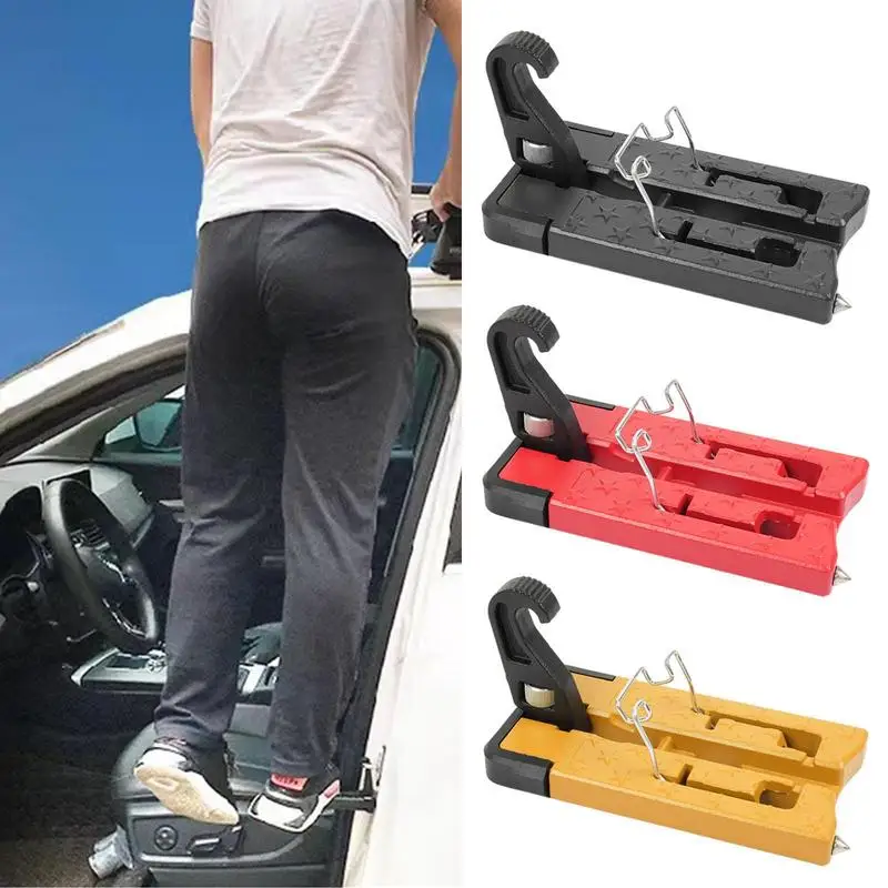 

Car Door Step Car Roof Rack Door Foot Step With Safety Hammer Function Extended Stand Pedal Ladder For SUVs, Trucks And Cars