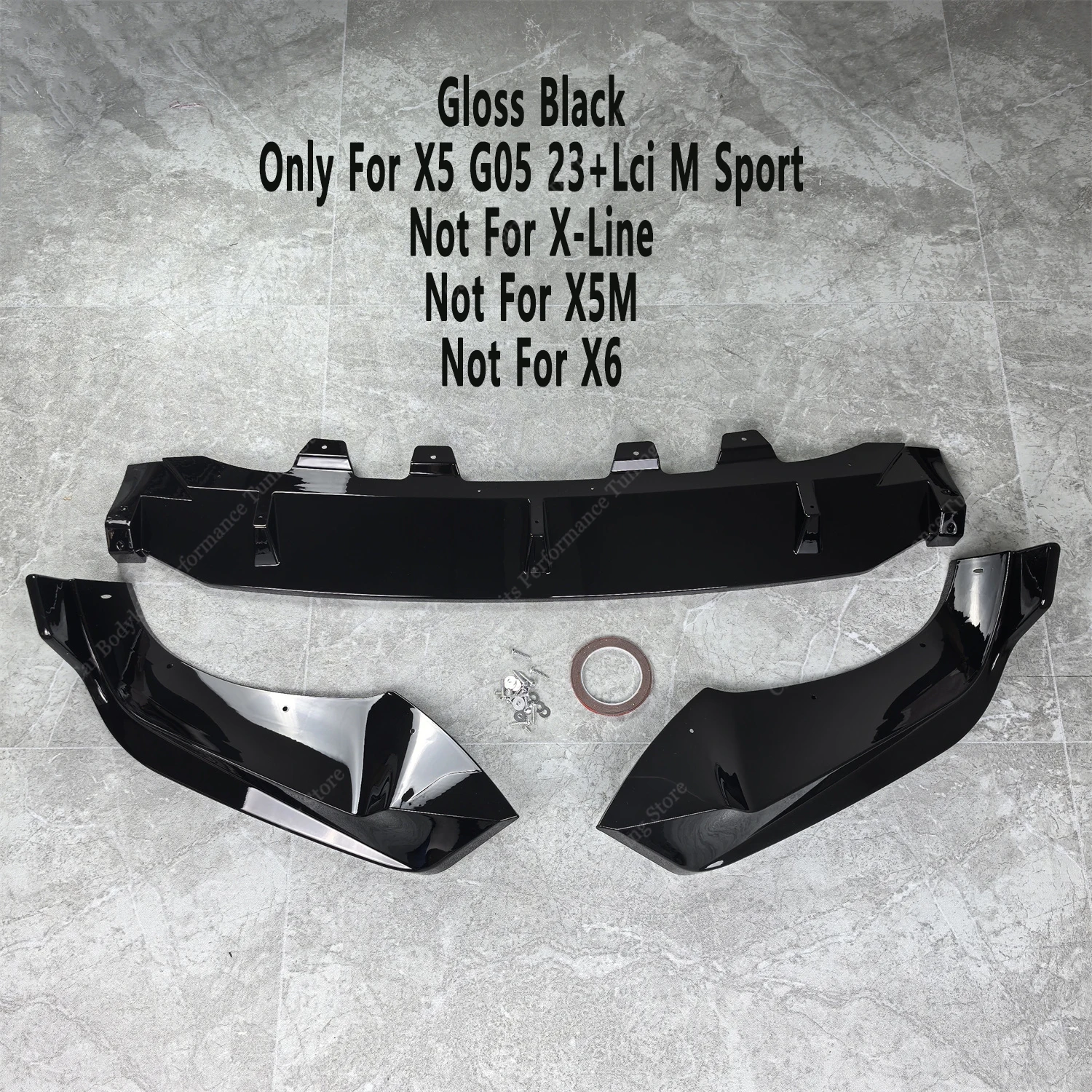 

Для BMW X5 G05 Lci Стиль конкуренции Передний бампер Сплиттер Губный спойлер Диффузор X5 40i 40d 50e M60i M Sport 2023-2025 Bodykits