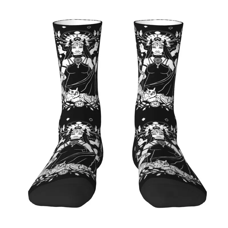 

Забавные мужские носки Hekate с рисунком тройной богини, удобные теплые носки унисекс с 3D-принтом в готическом стиле, носки с вырезом ведьмы на Хэллоуин
