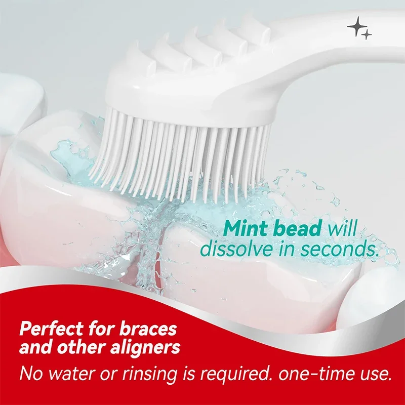 Мини-зубная щетка с взрывными бусинами одноразовая насадка для чистки взрослых