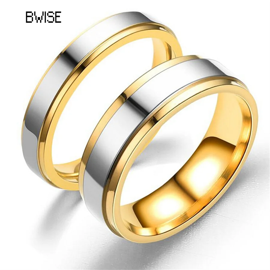 

BWISE Luxury Design Couple Rings Simple Engagement Wedding Rings Exquisite Promise Ring Romantic Valentine's Day Gifts