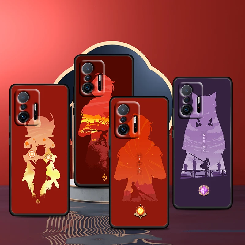 

Anime Cute Hot Genshin Impact For Xiaomi MI 11 11T 10T Pro Lite Youth Ultra CC9 9 8 Pro A3 5G Soft Black Phone Coque Fundas