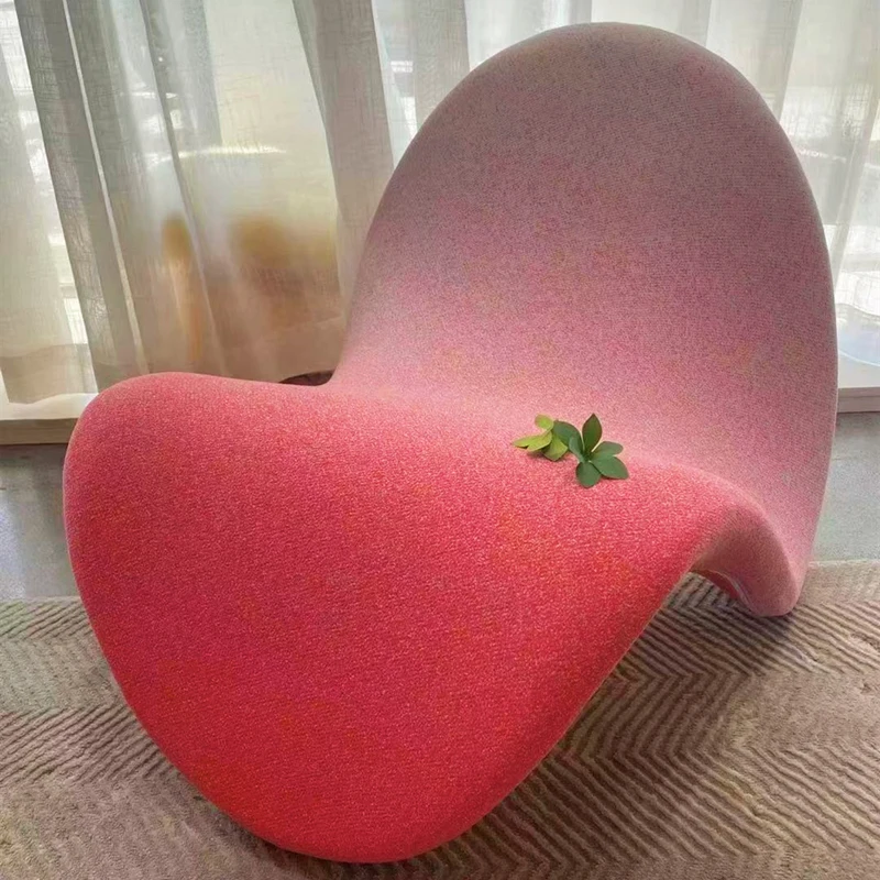 

Nordic Net Red Tongue Chair Italian Single Ins Fabric Lazy Sofa Danish Designer Stereotyped Cotton Arc Bed Home Furniture