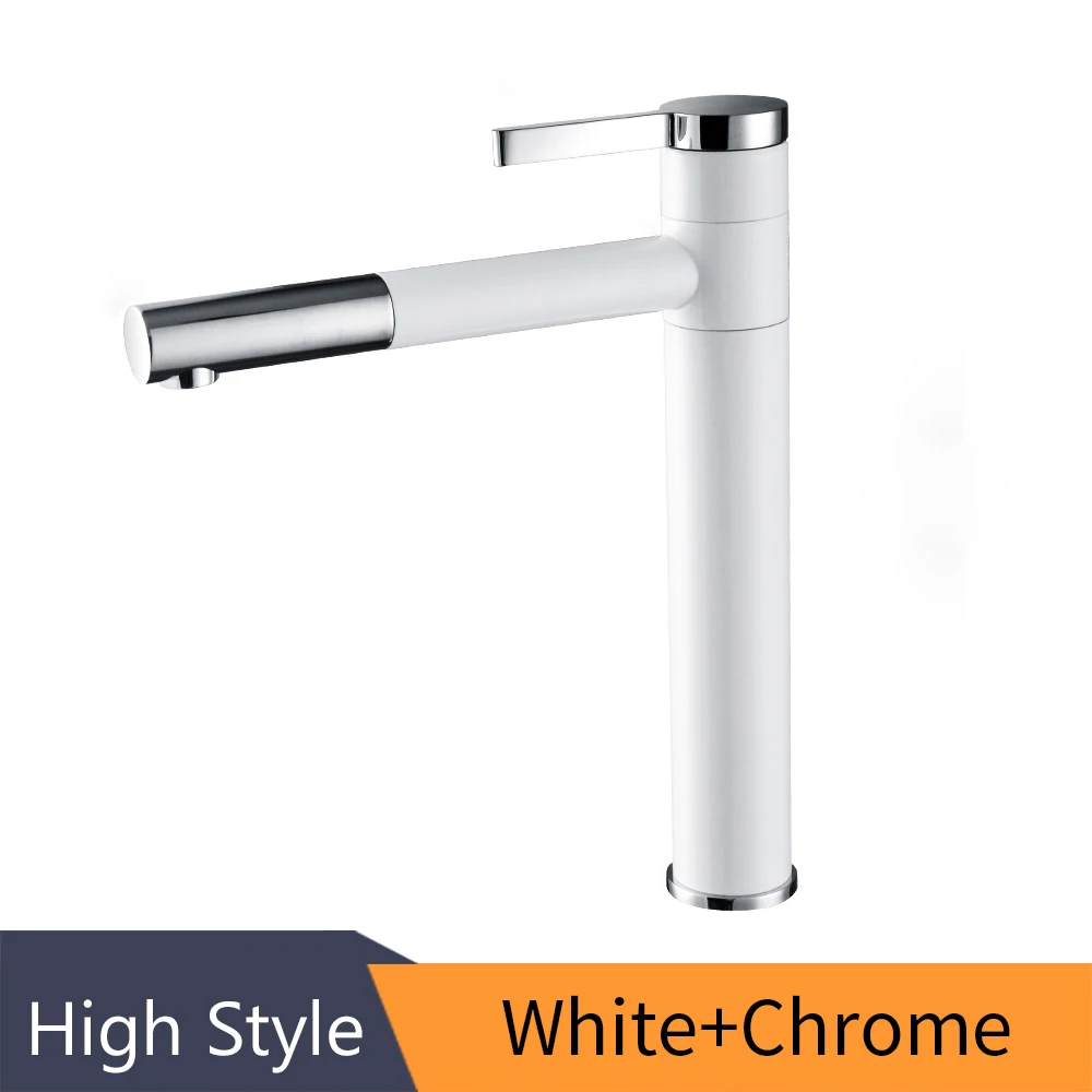 

Смеситель для раковины WANFAN LT-701 керамический белый и серебристый