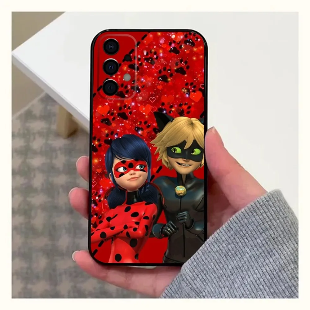 Cat Noir Couple Phone Case For Samsung Galaxy A13 A21s A22 A31 A32 A52 A53 A71 A80 A91 L-Ladybug Soft Black Cover
