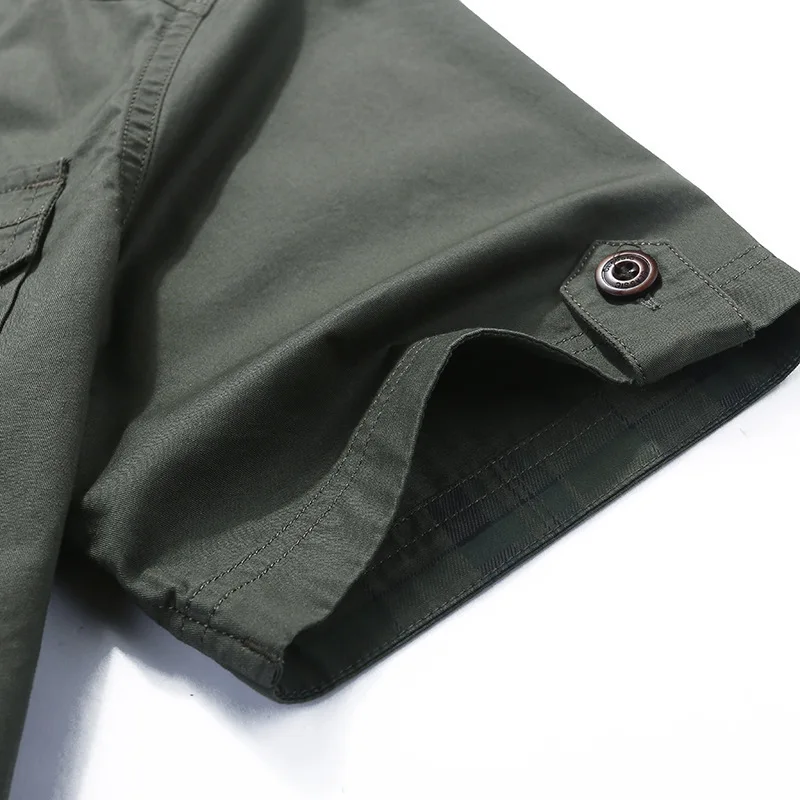 Kenntrice 2022 Men's Cargo Shirt Slim Fit Safari Cotton Tactical Outdoor Military Shirt Wear-Resistant Chemise Plus Size Blouse