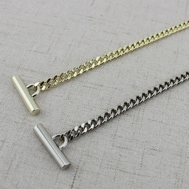 1 piece,60-140cm Light Gold Silver 5mm wide tiny chain in 4 kinds Buckle for repair ladies bags purse chain strap images - 6